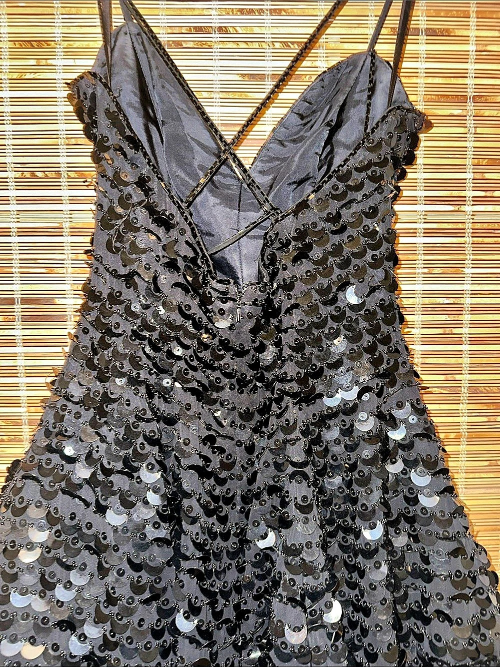 Stunning!✨ Vintage Y2K "Niteline" Black Sequin Mini Formal Cocktail Party Dress - Picture 5 of 9